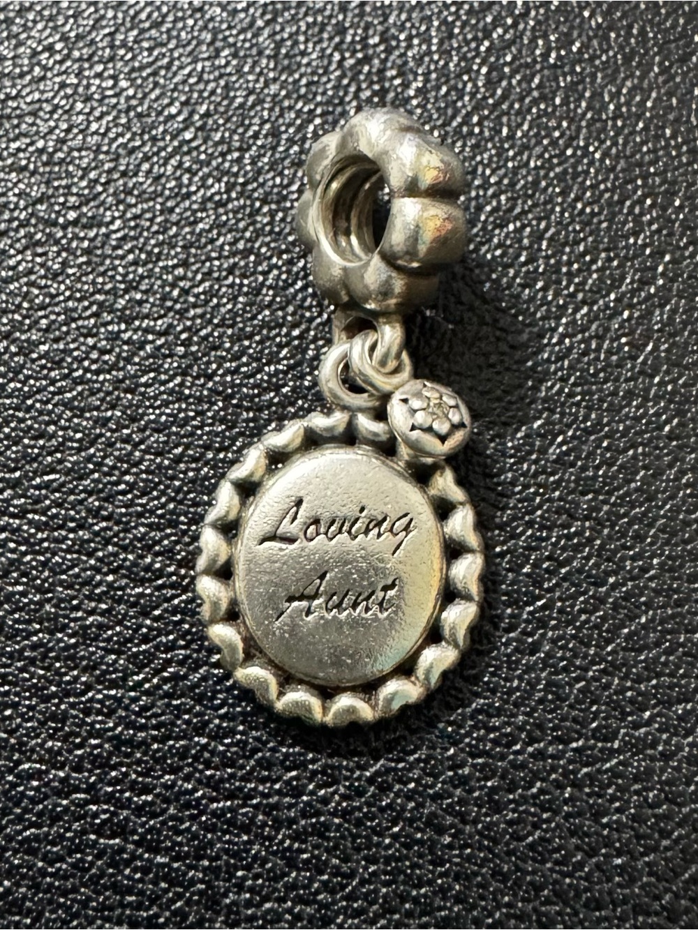 Pandora Silver "Loving Aunt" Drop Charm